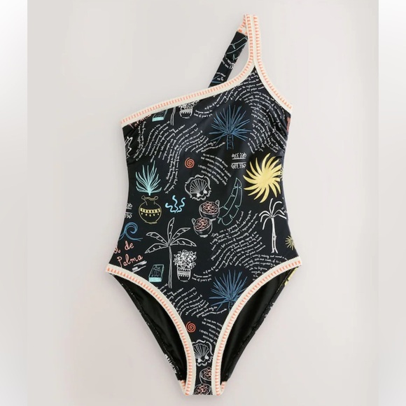 Never Fully Dressed Other - Never Fully Dressed Black Sol de Palma Tummy Control One Shoulder